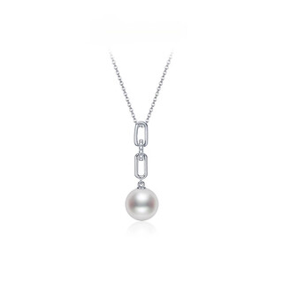 Pearl necklace for women mo huayin s925 freshwater nucleated pearl pendant 11-12mm round white simple 11-12mm 40+5cm chain tail