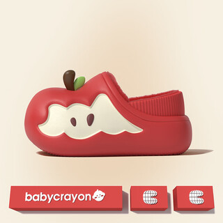 Chedoir2025 new winter style little apple children's heel cotton slippers for boys and girls plus velvet warm anti-slip cotton slippers red apple heel style 16 0mm suitable for feet 15-15.5cm long