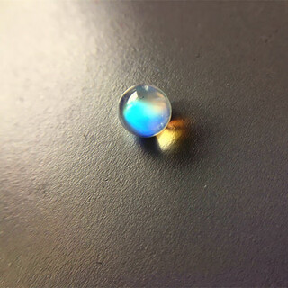 Everlasting leaf rainbow blue light moonstone round bead ring fabric vitreous non-porous beads near pure body diy scattered beads 5.5mm finished ring