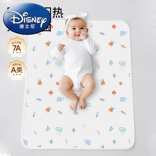 迪士尼（Disney）a类纯棉婴儿隔尿垫防水可水洗防漏尿布垫透气新生宝宝尿垫姨妈垫 长鼻小象pro+7A防螨-纯棉双层隔尿】 【新升级pro】70X100CM【一垫多用】