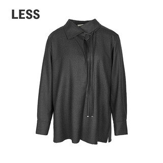 Less shopping mall same style 2025 winter new loose straight long-sleeved shirt 2pa21509h 070 dark gray xs