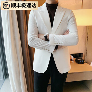 S max maralkr white suit jacket for men 2025 new korean style trendy high-end business casual slim men's suit white 2xl