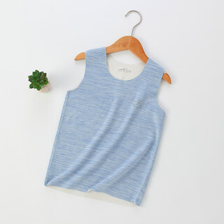 Red bean children's vest german velvet seamless warm inner wear autumn and winter boys and girls baby bottoming small sling spring and autumn vest season clear sky blue 90 - recommended height 80-90cm weight 20-25
