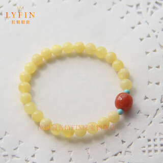 La yun feiyin white flower beeswax bracelet women's small beads single circle bracelet no optimization natural gift for girlfriend or elders 6mm white flower beeswax (one item, one certificate)
