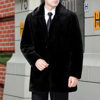 Montagut authentic men's mink coat mid-length full mink velvet middle-aged and elderly dad wear lapel mink fur coat for men q11 lapel button m 170/88a