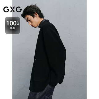 Gxggxg men's wear shopping mall black collarless design commuting short coat black 180/xl