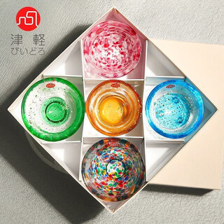 Aderia japan imported tsugaru glass tea cup handmade cup japanese sake cup small tea cup small cup tea set 5 pieces