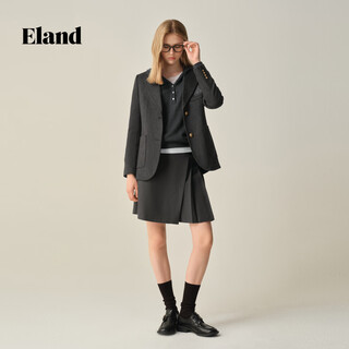 Eland suit feminine commuting two-button jacket navy blue 160