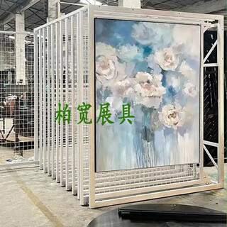 He jiagong's storage-type calligraphy and painting display rack pull-out double-sided painting display cabinet multi-functional grid hanging painting display rack wedding photo display stand pricing based on square meters consult customer service out of stock