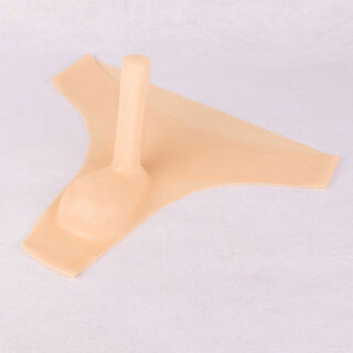 Men's transparent latex underwear sexy belt cover yiyang pants men's tight briefs one-piece safety pants 4009 4008 flesh-colored thong one-size-fits-all