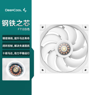 Jiuzhou fengshen (deepcool) ft12 chassis fan cooling fan white (12025/foc closed-loop control motor/ten-level motor/stable operation/5-year warranty)