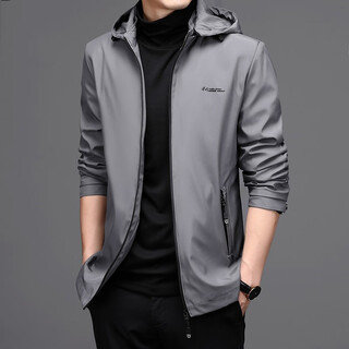 Ax armani men's jacket spring autumn hooded casual 2025 casual jacket men's jacket 08867 gray m 170