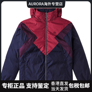 Lacoste french crocodile women's winter reversible concealable color-blocking hoodie | bf8987 ze4/navy/red m 38