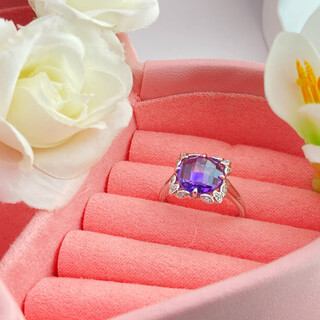 Xuping xuping jewelry alloy fashionable temperament simple versatile square mosaic ring gift jewelry ring #8b