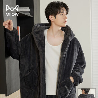 Catman coral velvet pajamas little devil men's autumn and winter velvet thickened men's pajamas long home clothes set can be worn outside