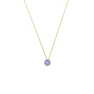 Tanzanite japanese natural 18k gold necklace light luxury amethyst fashion simple pendant for women natural tanzanite necklace
