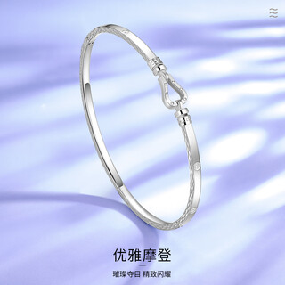 Wanfulong seize time authentic pt950 platinum bracelet horseshoe buckle classic versatile fashion light luxury handmade gift gift pt950 platinum horseshoe buckle bracelet 11.16g