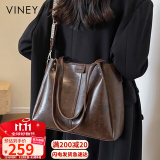 Viney cowhide bag women's bag large capacity tote bag commuter crossbody shoulder bag birthday gift brand for girlfriend and wife