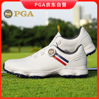 Pga golf shoes men's anti-slip spikes knob shoelaces autumn waterproof sports shoes men's shoes white 42