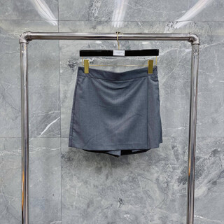 汤姆 布朗TB夏季女款内部防走光休闲显瘦A字日常百搭西装短裤 灰色 S 0码=