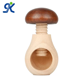 Yusenyi wooden mushroom-type walnut wood clamp tool for peeling walnut nut clamps solid wood shell opener wooden handle tool mushroom-type shell opener