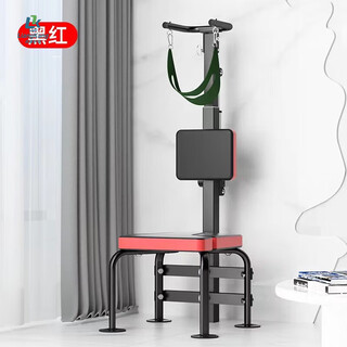 颈椎腰椎脊柱电动牵引训练器舒缓器锻炼拉腿健身家用腰部拉伸器材 电动坐凳款[黑红+可做倒立训练]