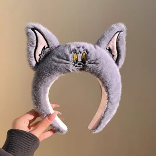 Delori high-head headband autumn and winter cute cartoon cat and mouse face wash headband wash and apply facial mask makeup hair bundle hairpin cat ring headband