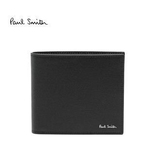 Paul smith fw25 luxury men's black leather wallet black one size