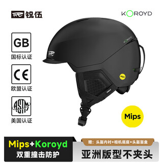 Rev ski helmet koroyd asian head type mips triple safety certification single and double board a6 twilight black l