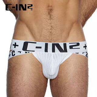 Cin2 men's double thong seamless low-waist comfortable sexy underwear youth gay hip lifting sexy men's thong white s