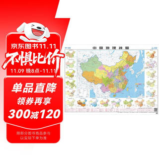 新版中国地图 1070mm×760mm全开 赠视频解读国家地理