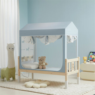 2025 new baby spliced bed mosquito net home bedroom full bottom children's anti-fall mongolian yurt blackout bed tent snow yourui curtainless model width 60 length 140 height 116cm