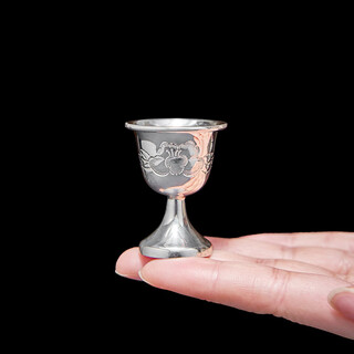 Fat donglai's same style silver wine cup 999 sterling silver edible grade rich spring small wine cup sterling silver 999 white wine cup handmade about 18 grams + certificate + gift box