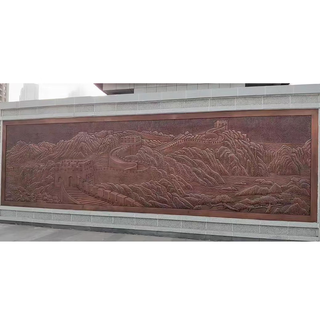 Forged copper relief customization factory pure brass copper plate engraving painting traditional chinese medicine hospital campus cultural background wall decoration mural customization of forged copper great wall theme relief one