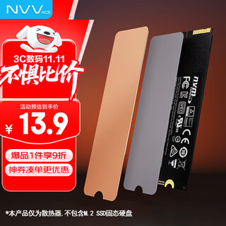NVVM.2固态硬盘散热片NVME散热片NGFF散热马甲笔记本SSD散热器导热硅脂垫 纯铜片(1mm)+单硅脂片 NT-GT5