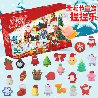山头林村跨境新品独角兽盲盒手撕圣诞日历儿童户外钓鱼DIY积木玩具 T16圣诞节捏捏乐盲盒