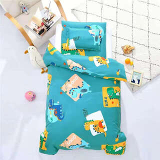 Yusenyi pure cotton card kindergarten quilt cover 1.2m1.5m children's single piece single school dormitory quilt cover baby custom new dinosaur-green single piece quilt cover 100x120cm