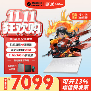 机械革命蛟龙16Pro  RTX5060游戏本机器 5070Ti R9/R7HX 满血版4060  吃鸡学生设计笔记本电脑 补贴20% 翼龙16pro 旗舰锐龙/5060/16G/1T白 100%色域