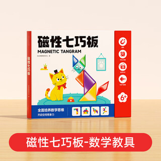布鲁奇磁力七巧板儿童益智玩具男孩早教磁性拼图小学生数学几何教具礼物