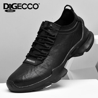 Aibotron dqg ecco men's toe-layer cowhide spring and autumn genuine leather business casual shoes fashionable lightweight outdoor sports shoes 5515 black 42
