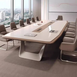 High-end paint conference table long table large and medium-sized office simple modern conference table training negotiation table and chair combination color size selection
