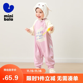 迷你巴拉男女童外出连体衣宝宝宽松萌趣动物爬服2025春季新品