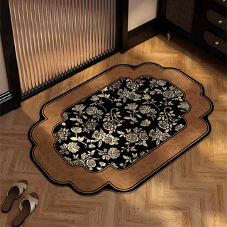 Yusen yi zhong ancient style bathroom super absorbent floor mat bathroom toilet door diatom mud anti-fall quick-drying anti-slip foot mat classical treasure-diamic mud special-shaped floor mat 80x120cm (large size available in many places)
