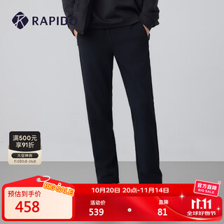 Rapido velvet free-fitting pants for autumn and winter couples warm anti-static sports trousers cn4921l90 black men's style comfortable and loose fit l 175/80a men's style