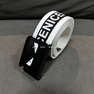 Yalso simpson yellow-eyed little monster smooth buckle canvas casual versatile korean style student youth belt men's belt letters white eyes 152 jin jin equals 0.5 kg can be used within 110cm