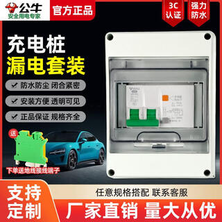 Bull 7kw charging pile set outdoor exposed assembly electric box household 2p leakage switch rainproof protection ht box 8-bit electric box + 2p63a leakage protection + 5 holes 10a