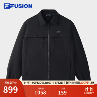 Fila fusion fila trendy brand woven jacket men's 2025 winter new fashion casual loose lapel jacket black-bk l 175/96a/l