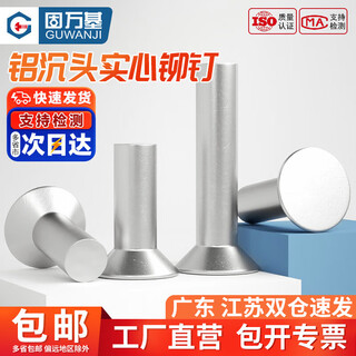 Guwanji countersunk head aluminum rivet gb869 flat cap hammered flat cone head solid aluminum rivet national standard accessories m4x6 100 pieces aluminum