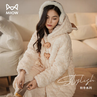 Catman women's pajamas women's autumn and winter three-layer coral fleece pajamas plus velvet thickened high-end home clothes 2025 new product