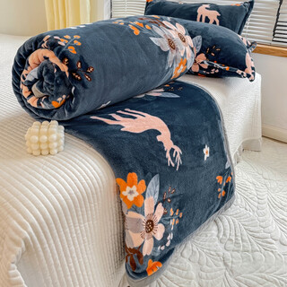 Turbosun blanket cover winter thickened 1.5x2.0 winter milk velvet blanket office nap farai velvet blanket cover sika deer 230*250cm double blanket can be spread and covered
